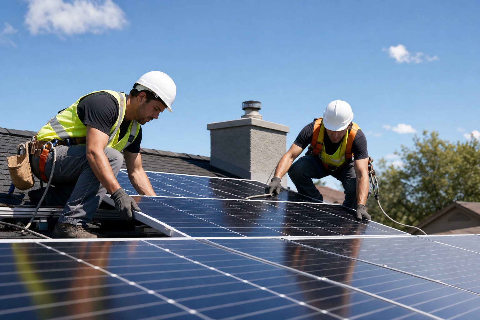 Qzacko HT Solar — professional panel installation crew